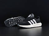 Чоловічі замшеві кросівки Adidas чорні з білим  кросівки текстиль, фото 5