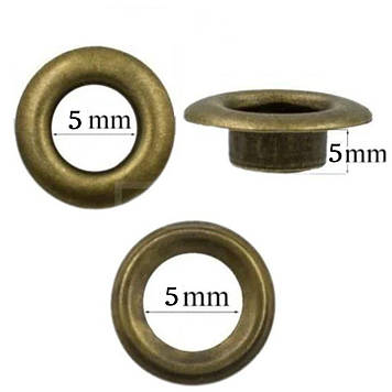 Люверс 5 мм №3 +шайба колір антик Туреччина