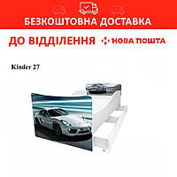 Кровать детская Киндер/KINDER 27 Porsche Белый