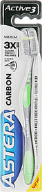 Зубна щітка Astera Active 3 Carbon Medium Середньої жорсткості (3800013519998)