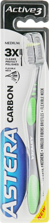 Зубна щітка Astera Active 3 Carbon Medium Середньої жорсткості (3800013519998)