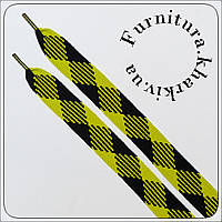 Шнурки широкі (3 см) чорно-жовтий 120 см завдовжки