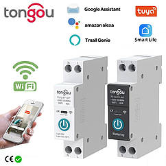 Розумний Wi-Fi автомат 63А з моніторингом енергоспоживання Tongou (чорний)
