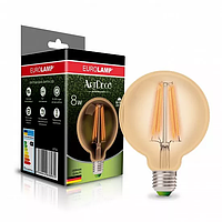 LED лампа Eurolamp филамент (filament) G95 8W E27 4000K (deco) LED-G95-08274(Amber)