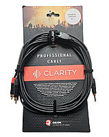 CLARITY miniJACK-2xRCA-B/5m Готовый мультимедийный кабель 3.5-2хRCA