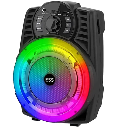 Портативна Bluetooth колонка ESS-801 (USB+SD+Bluetooth+FM+дисплей+адаптер від мережі+1-динамік) Black, фото 2