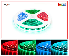 Світлодіодна стрічка 12 V 14.4 W/m 60led/m BIOM Professional BPS-G3-12-5050-60-RGB-20 негерметична