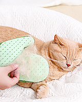 Перчатка Массажная щетка для удаления шерсти у кошек и собак с защитой от царапин