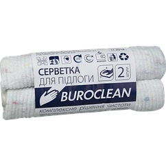 Ганчірка для підлоги Buroclean 10200152 2шт б/п 50х50см біла (1/30)