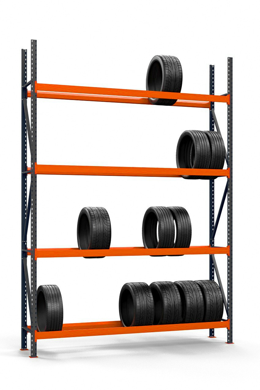 Стелаж для зберігання шин SN-ш .Ral 7024 (шинний) 2500*2100*500*4 ярусу Ral 2004, фото 1
