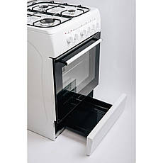 Плита газоелектрична біла Grunhelm AM6611W, фото 5