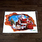 Інтер'єрна наклейка 3D Санта-Клаус і Рудольф