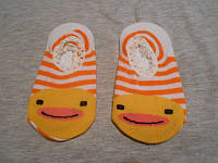 Носки - следы, 0-2 года, не скользящие, оранжевая уточка