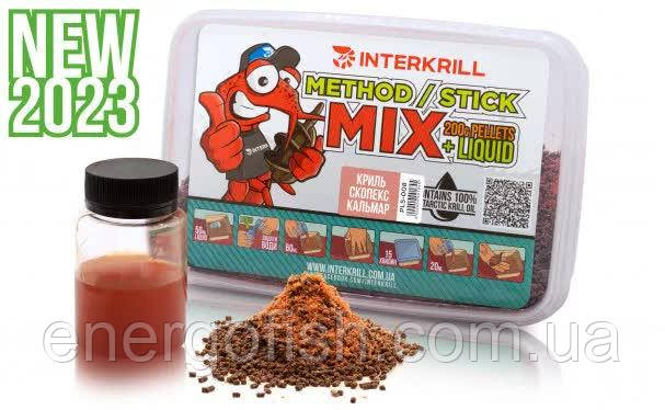 Пелети Interkrill "METHOD/STICK MIX"Криль-Скопекс-Кальмар 400г