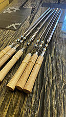 Шампур н/ж кутовий з дерев'яною ручкою 600мм - модель 2, фото 2