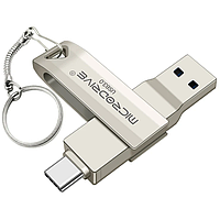 USB Флешка 2в1 128GB Type-C/USB 3.0 для телефона и компьютера MicroDrive Серый