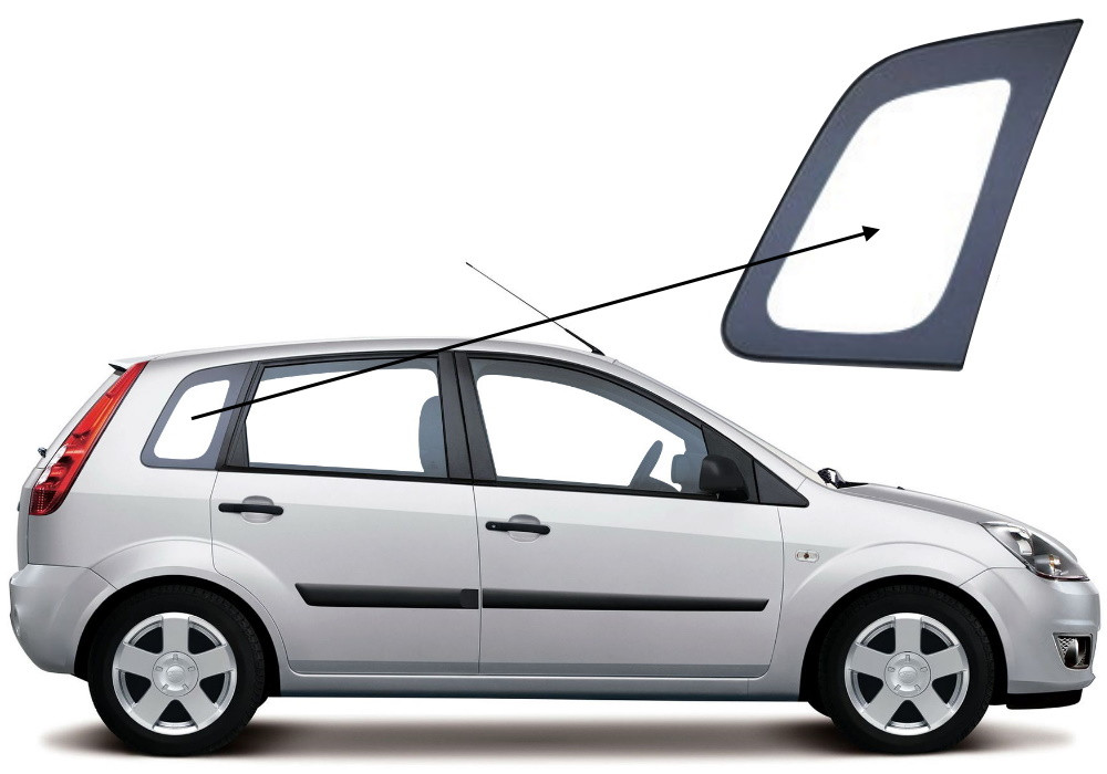 Бічне скло Ford Fiesta 2002-2008 5d салону заднє праве
