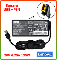 Блок живлення для ноутбука Lenovo 20V 6.75 A 135W (square USB+PIN)