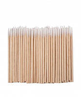 Дерев'яні палички з бавовняним наконечником, загострені, 100 шт