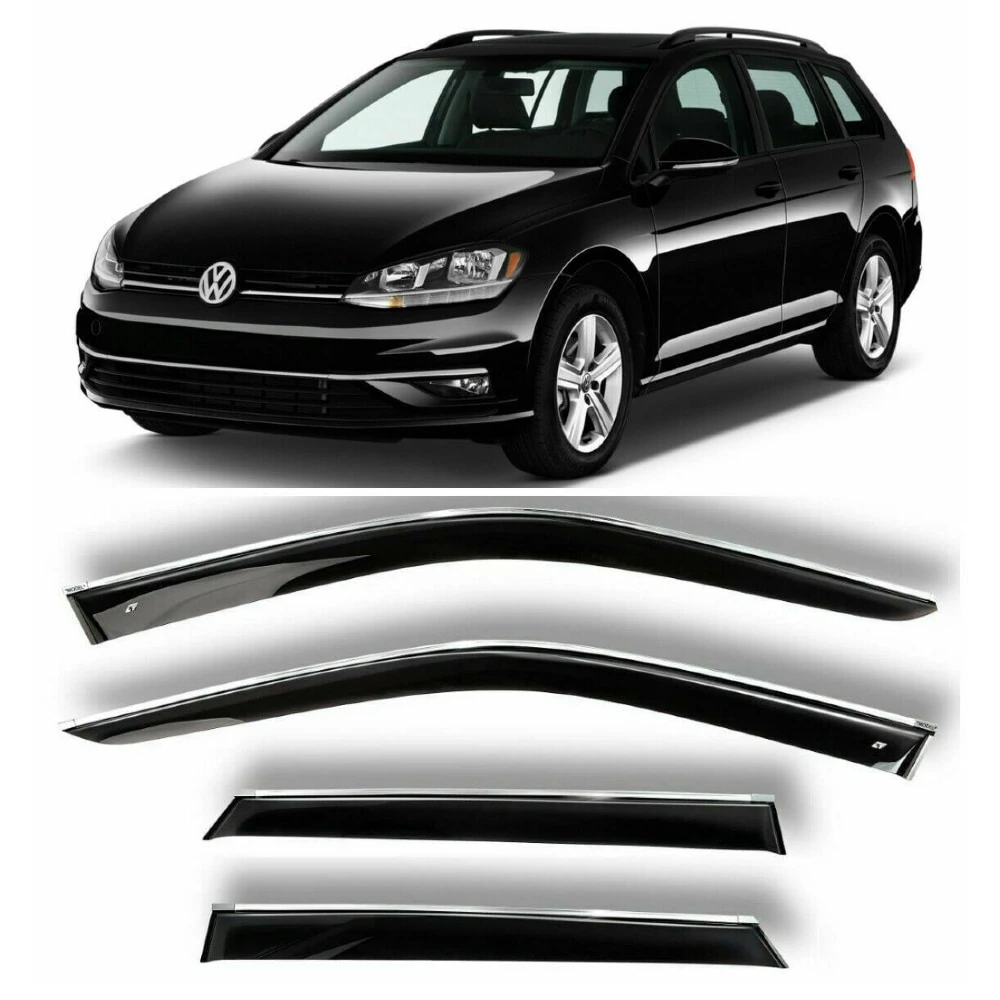 Дефлектори вікон вітровики Volkswagen Golf VII універсал 5d 2012-2020 (скотч) HIC Тайвань