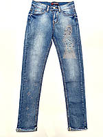 Брюки джинсовые для девочек от 7 до 11 лет(р.23-28 ) Розпродажа.