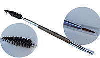 Пензлик — щітка для брів і вій двосторонній 2 в 1 "Mileo"