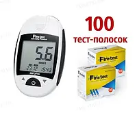 Глюкометр + тест полоски 100 шт. Fine test Auto-coding Premium