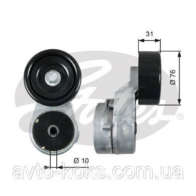 Gates T39210 Натяжний ролик ременя генератора KIA Carens Cerato Rio Hyundai Accent