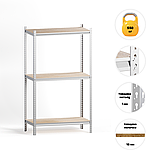 Стелаж для складу, архіву, магазину SECTOR 2000*1148*303 оцинкований із полицями 3 шт ДСП шліфованими, фото 6