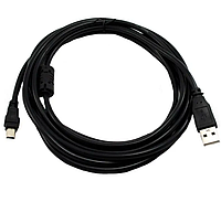 Кабель Usb - Mini USB 3м Black (3м с фильтром)