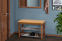 Лавка для взуття №1 (світлий горіх/шкірзам бежевий)