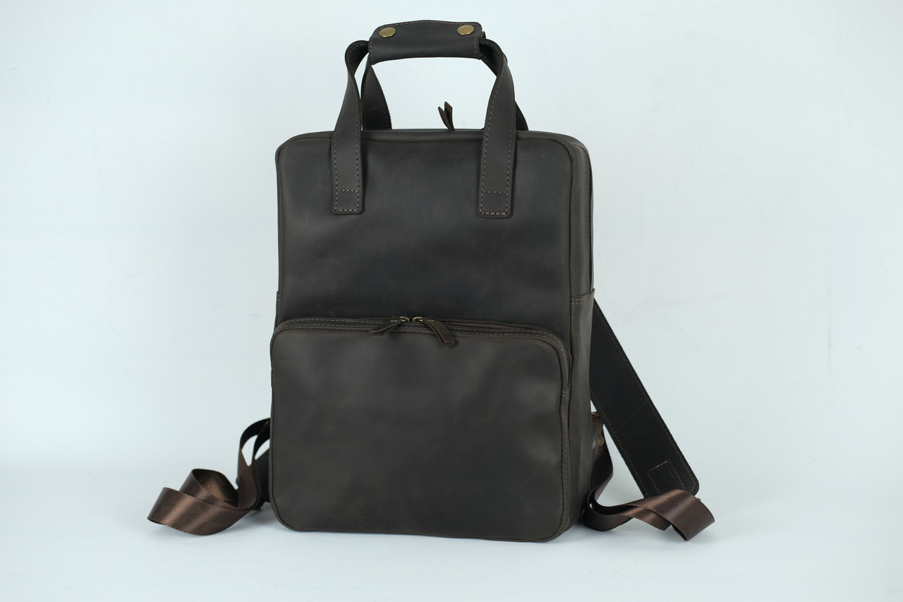 Чоловічий рюкзак №3 з натуральної шкіри колір Шоколад