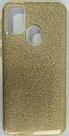 Силиконовый чехол Shine для Samsung M307 / M30S с блестками (Gold)