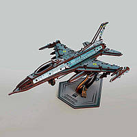 3D деревянный конструктор Истребитель F-16 Цветной 3DBRT