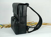 Кожаный мужской рюкзак №2 натуральная кожа итальянский Краст, цвет Черный
