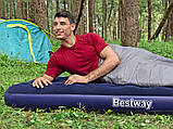 Односпальний надувний матрац Bestway 67223 (185х76х22/28 см) з вбудованим ножним насосом, фото 6