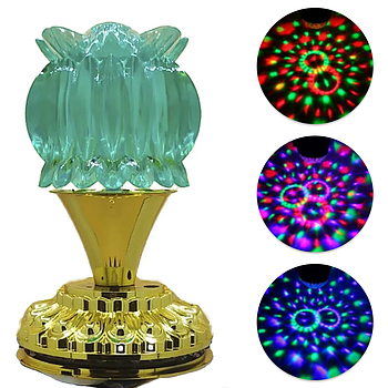 Лампа на підставці Цукорниця з RGB підсвічуванням / Світлодіодна настільна диско лампа / Нічник-проектор