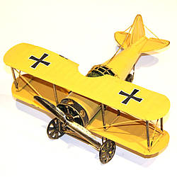 Модель літака біплану жовтий 819A