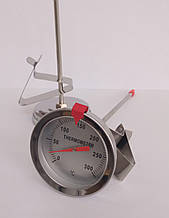 Термометр для їжі, металевий, зі щупом та кліпсою (0 до 300 градусів)