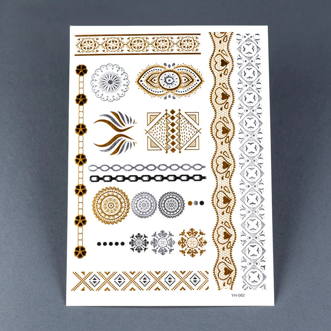 Купить Набор Флеш-тату | Золото серебро черный, цена 40 ₴ — Prom.ua (ID ...