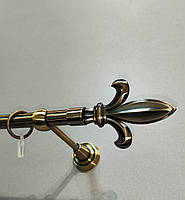 Карниз для штор металлический ФЛЕР де ЛИС однорядный 19мм 1.8м Античное золото