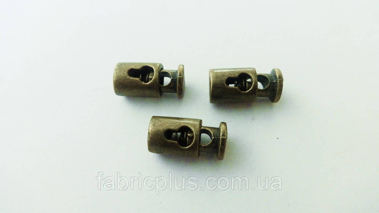 Фіксатор шнура, металевий, антик Ф-2-3мм.