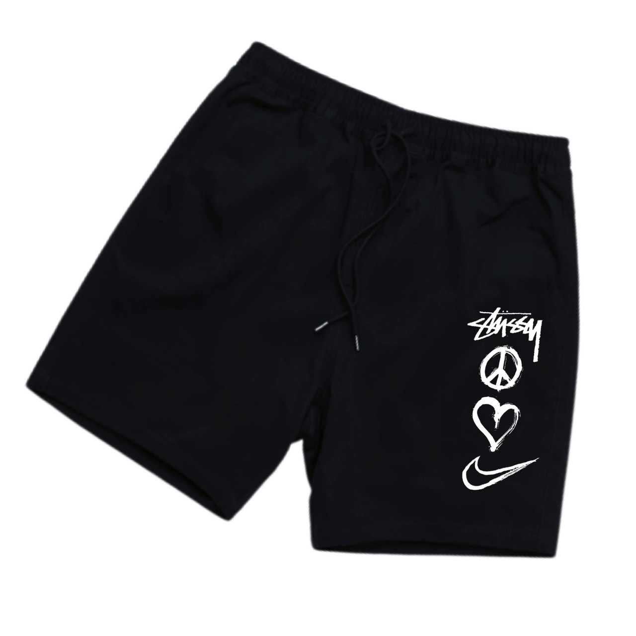 Черные спортивные шорты Stussy x Nike Peace унисекс Стасси Стусси Найк