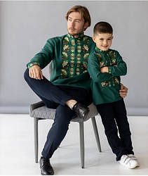 Чоловіча зелена вишиванка