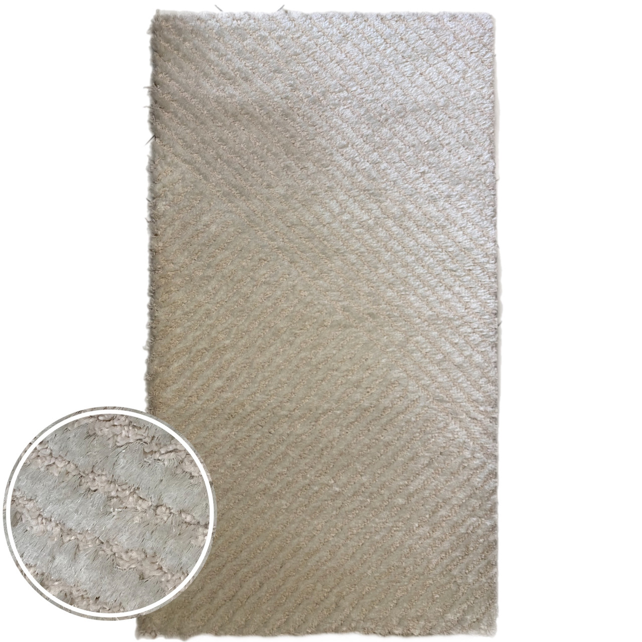 80х150 см Килимок Shaggy time square poliester бежевий