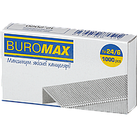 Скоби No24/6 1000 шт., ЛЮКС заточені BUROMAX, BM.4412