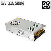 Импульсный блок питания 12V 30A 360W AC-DC "S-360-12" Power Supply адаптер для светодиодной ленты (ТОП)