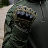 Штурмові тактичні рукавиці з закрити пальцями хакі, фото 3