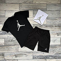 Комплект чоловічий літній Футболка + Шорти Jordan чорний | Спортивний костюм літо Майка + Шорти Джордан