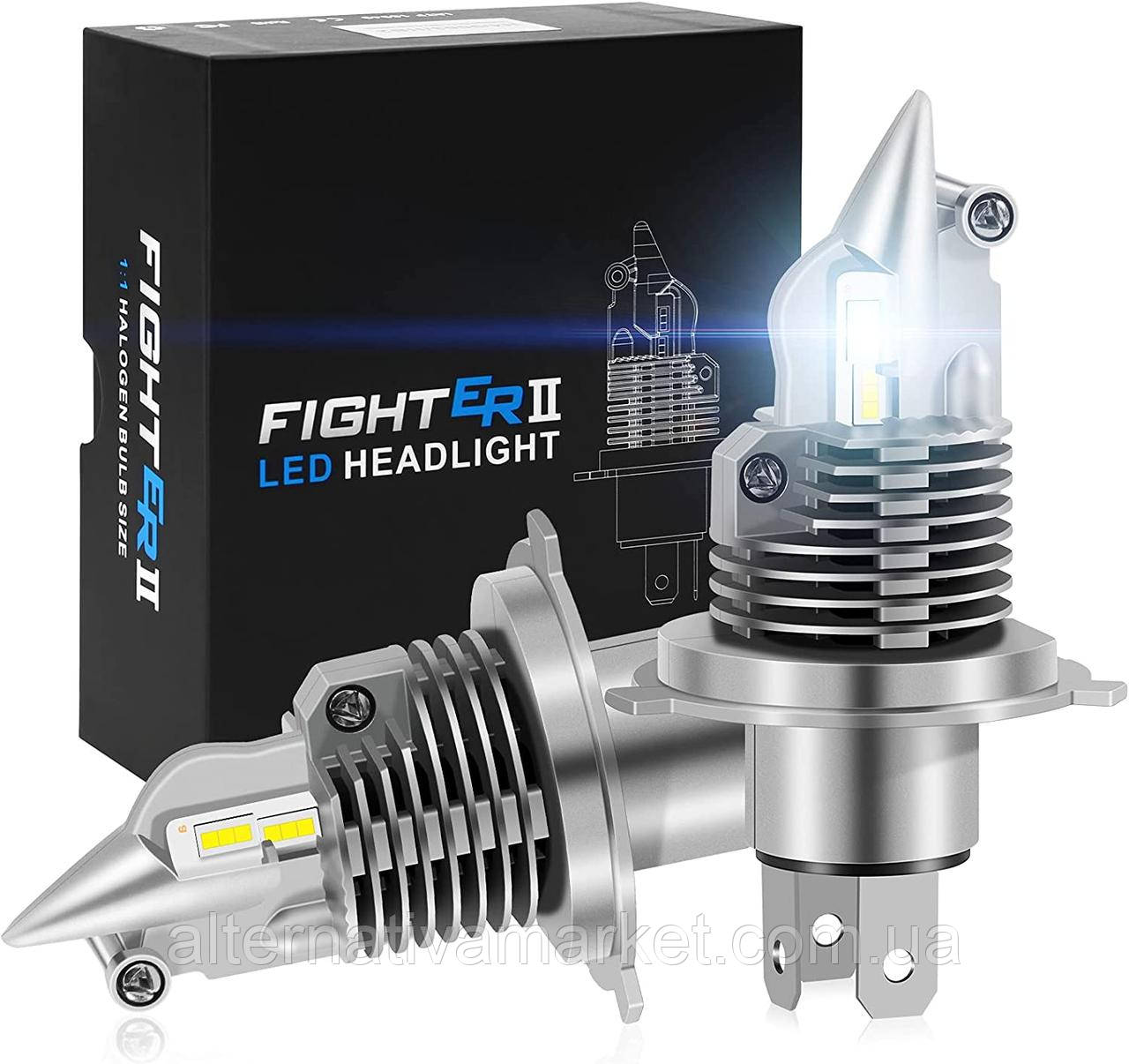 Автомобільні LED лампи FIGHTER II H4 цоколь (11-30V, 40W, 12800Lm, 6500К), фото 1